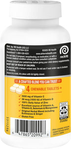 Airborne 1000mg Vitamin C + Zinc Immune Support Supplement Chewable Tablets, Citrus Flavor with Powerful Antioxidants Vitamins A C & E, 116 Chewable Tablets (2 Pack)