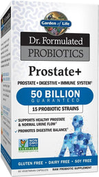 Garden of Life Dr. Formulated Probiotics Prostate+- 50 billion CFU - Supports Prostate, Immune & Gut Health - Contains Organic Flowens Cranberry & Vitamin D3 - 60 Vegetarian Capsules