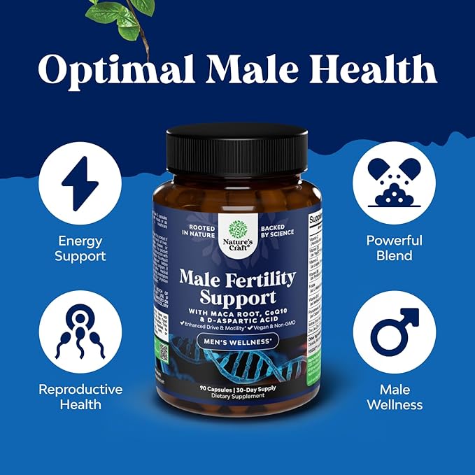 Bundle of Pre Conception Male Fertility Supplement - Semen Volume Booster with CoQ10 Maca Root Methyl Folate D-Aspartic Acid and High Absorption Magnesium Sleep - Magtein L-Threonate Apigenin Theanine