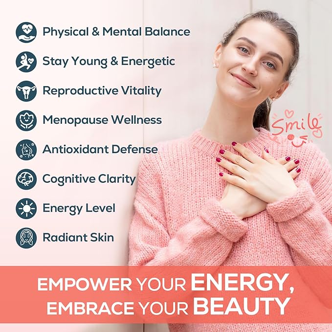 IcarusIvy 2000MG NAD Supplements for Women, NMN Alternative, Female Liposomal NAD+, with Ashwagandha, Berberine HCL, Ginkgo Biloba & Black Cohosh, Women Focused Formula, 180 Capsules