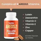 VisiVite AREDS 2 Sugar-Free Eye Vitamins - Alternative to Lutein Gummies for Eyes - Lutein for Eye Health - Premium Sugar-Free Eye Vitamins - Eye Care Supplements for Adults (Chewable Tablets)