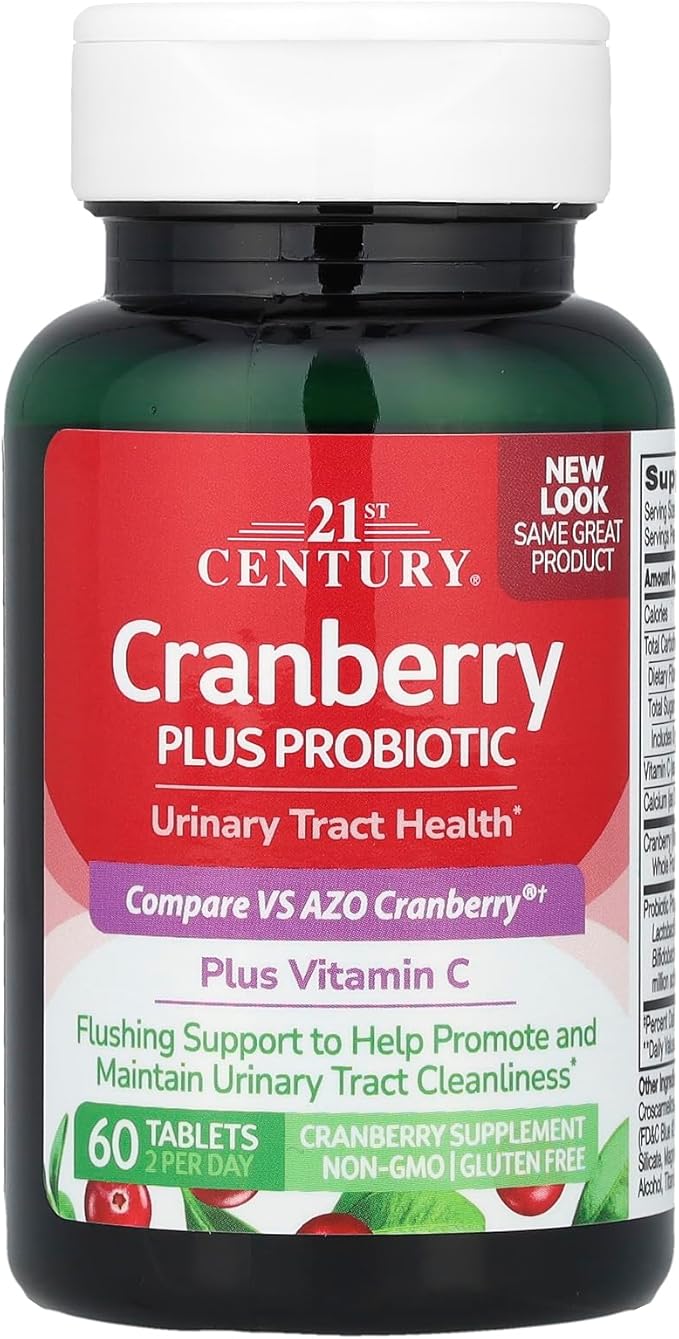 21st Century Cranberry Plus Probiotic Tablets, 60 Count