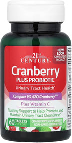 21st Century Cranberry Plus Probiotic Tablets, 60 Count