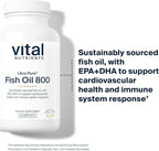 Vital Nutrients Ultra Pure® Fish Oil 800 - Supports Heart, Brain, & Immune Health* - Sustainably Sourced High EPA & DHA Omega-3 Fatty Acid - Lemon Flavor - Gluten, Dairy, Soy Free - 90 Softgels