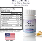 Relumins Advanced Glutathione Booster - Max Strength - Halal Certified - Supports Healthy Skin and Good Antioxidant Levels for Overall Wellness - 30 Vegetarian Capsules x 3 Bottles