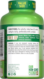 Nature's Truth Fish Oil Omega 3 | 1340 mg | 200 Mini Softgels | Burpless Lemon Flavor Pills | Non-GMO & Gluten Free Supplement