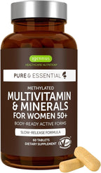 Igennus Methylated Multivitamin for Women 50+, Calcium & Magnesium for Bone Support, Sustained Release & Active B-Vitamins, Iron-Free Formula, Antioxidant Support, Clean Label, 60 Tablets