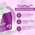TRUVITAL™ UraCare D-Mannose & Cranberry Extract - Bladder Support & Cleanse for Women - with Hibiscus & Dandelion Root - Fast Acting Formula - Vegan Made in USA 60 Capsules