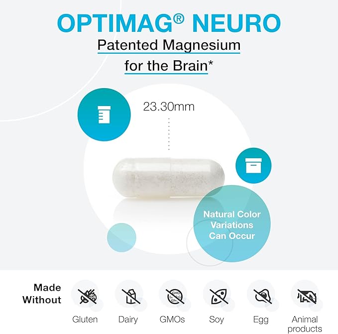 XYMOGEN OptiMag Neuro - Magnesium L-Threonate with Albion Chelates - Brain, Stress & Sleep Support - Bioavailable Magnesium Complex - Vegan, Gluten-Free, & Non-GMO - 90 Capsules
