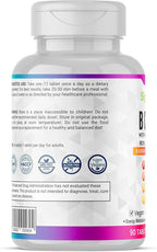 Vitamin B Complex with Vitamin C, Iron, Magnesium & Choline - High Potency B1-B12 Tablets - Energy, Metabolism & Nervous System Support - Vegan, Non-GMO - 90 Tablets