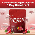VivoNu Cayenne Pepper Softgels Supplement, Supports Leg Vein, Heart and Blood Vessel Health, with Vitamin E D3+K2 and Extracts of Grape Seed, Hawthorn, Beetroot, Berberine (Softgel / 2 Bag)