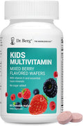 Dr. Berg Kids Chewable Multivitamins (NOT Sweetened w/Sugar) - Daily Multivitamin for Kids that Includes 20 Nutrients & Trace Mineral Complex - Mixed Berry Chewable Vitamins for Kid - Red Wafers
