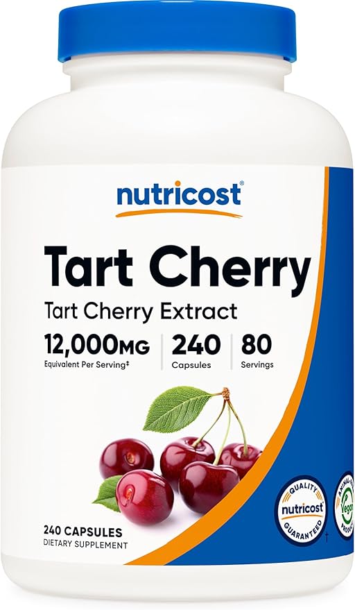 Nutricost Tart Cherry Extract 240 Capsules for 80 Servings Per Bottle - Vegan, GMO-Free, Gluten-Free