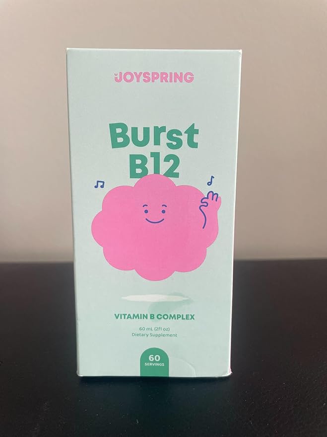 JoySpring Burst B12 Drops - Vitamin B Complex for Kids with Methyl B12 Supplement to Support Healthy Growth & Development, Vegan Liquid B12 Drops, Ages 3-16+ | 2 fl oz (60 Servings)