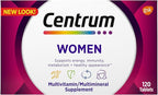 Centrum Multivitamin for Women, Multivitamin/Multimineral Supplement with Iron, Vitamin D3, B Vitamins and Antioxidant Vitamins C and E, Gluten Free, Non-GMO Ingredients - 120 Count