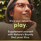 Nature's Bounty Red Yeast Rice, Herbal Supplement, 600mg, 250 Capsules (Pack of 2)