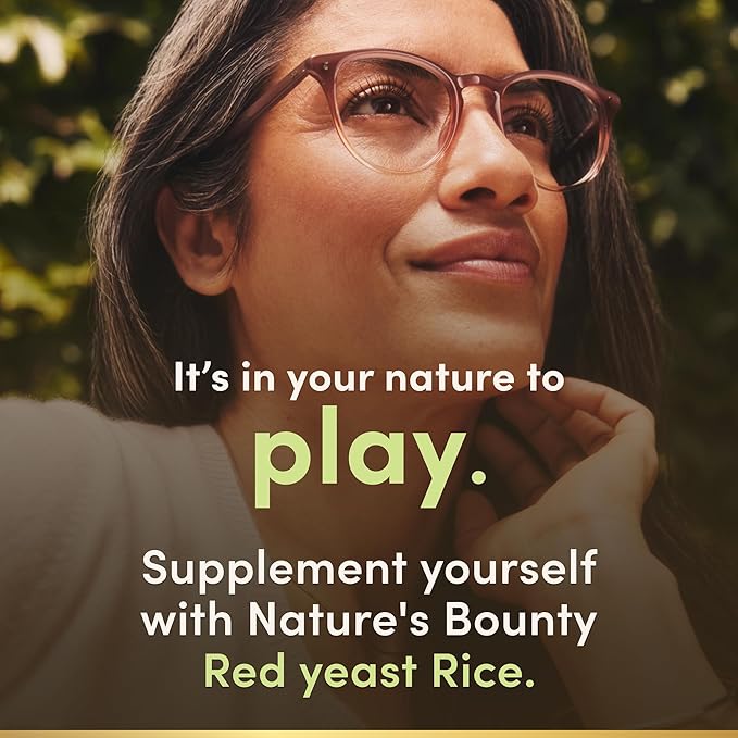 Nature's Bounty Red Yeast Rice, Herbal Supplement, 600mg, 250 Capsules