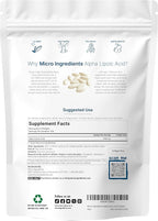 Micro Ingredients Alpha Lipoic Acid 600mg with MCT Oil, 300 Softgels | ALA Supplement for Liver, Antioxidants, Nerve, Cardiovascular Health Support | Non-GMO, Gluten-Free, Soy-Free