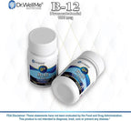 Dr.WellMe B-12 1000 mcg Vitamin Tablets – 100 Tablets High-Potency Cyanocobalamin for Maintain Energy – Non-GMO, Vegan, Metabolism Health – GMP-Certified