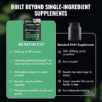 Benevolent Advanced NMN Supplement 1000mg (98% Purity) – 5-in-1 NMN Longevity Matrix with Zynamite® & PQQ for Increased NAD+ Levels, Cellular Energy, Cognitive & Healthy Aging – 60 Vegan Capsules