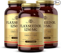 Solgar Flaxseed Oil 1250 mg - 100 Softgels, Pack of 3 - Concentrated Plant Source of Omega-3 Alpha-Linoleic Acid (ALA) - Non-GMO, Gluten Free - 150 Total Servings