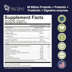 Migcopat Probiotic Prebiotic, Postbiotic & Digestive Enzymes for Digestive Health, 80 Billion CFU Probiotics Complete Gut Support with Berberine, Cinnamon, L-Glutamine, for Men & Women, 120 Capsules
