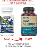 DEVA Vegan Probiotic with FOS Prebiotics Supplement - 2 Billion CFU with 100 MG of Prebiotics Per Serving for Men & Women - Non-Dairy Gluten Free - Naturally Shelf Stable - 90 Capsules (Pack of 2)