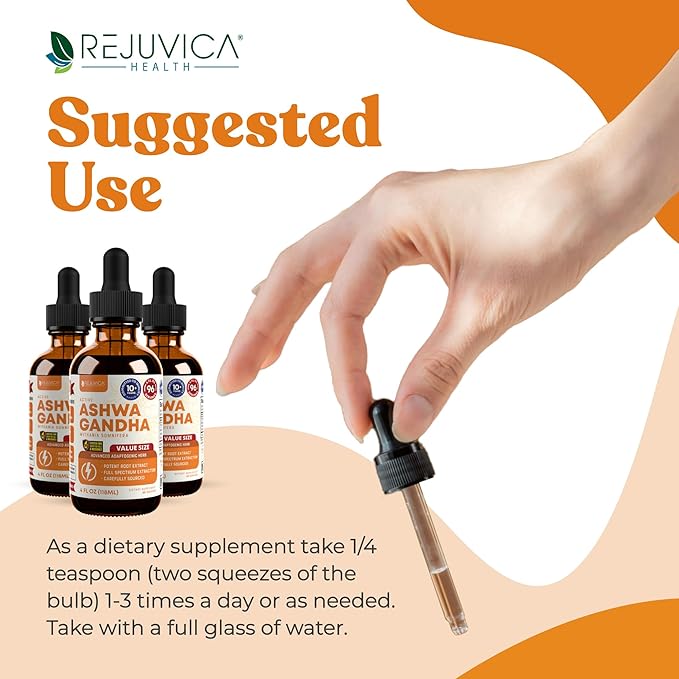 Rejuvica Health Active Iodine + Active Ashwagandha 4oz Bundle - Energy & Stress Support Bundle - Advanced Liquid Delivery