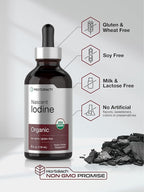 Horbaach Nascent Iodine Drops | 4 Fl Oz | Organic Liquid Tincture Supplement | as Potassium Iodide | Vegan, Non-GMO, and Gluten Free
