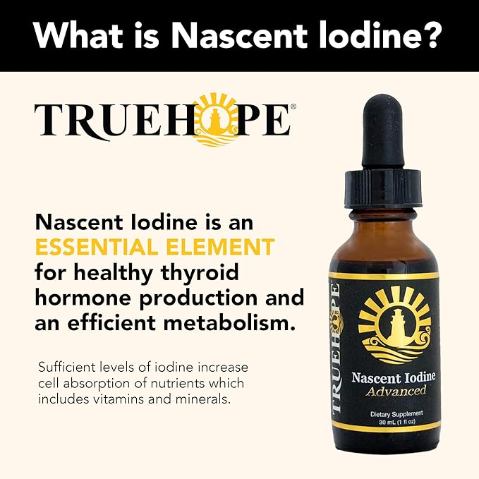 Pure Nascent Iodine Liquid Supplement - Potent Tincture, Fast-Absorbing, No Fillers, Binders or Additives, Pure Nascent Iodine Advanced 2% Drops 1 Fl Oz, 30 ml