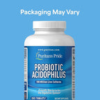 Puritan's Pride Daily Probiotic Acidophilus, 100 Million Live Cultures, Dietary Supplement for Digestive, Gut, and Immune Health, Soy, Sodium, and Gluten Free, 8 Month Supply, 250 Tablets