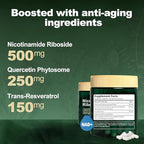 Liposomal NAD+ Supplement, Nicotinamide Riboside with Resveratrol 900mg for Women and Men, High Purity NAD Booster Supplement for Energy & Healthy Aging - 90 Capsules