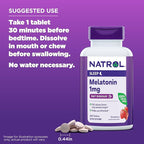 Natrol Fast Dissolve Melatonin 1 mg, Supplements for Restful Sleep, Sleep Support for Adults, 200 Strawberry-Flavored Melatonin Tablets, Up to a 200 Day Supply
