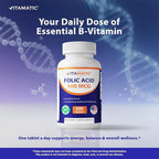 Vitamatic Folic Acid 400 mcg - 500 Vegetarian Tablets - Vitamin B9