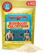 BodyBoost Colostrum Whole, 100% Bovine Colostrum Powder, Immune Booster Supplement with Immunoglobulin & Lactoferrin,Grass Fed Colostrum, Gut Health & Muscle Growth, Diverse Intake, 1 kg, 35 oz
