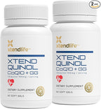 Xtendlife Xtend-Quinol CoQ10 Ubiquinol Supplement for Heart Health, Cellular Energy, and Healthy Aging - with 100mg Ubiquinol and 50mg GG (Geranylgeraniol)-4 Month Supply (Pack of 2)