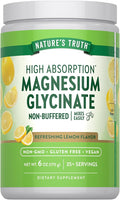 Nature's Truth Magnesium Glycinate Powder | 6 oz | Lemon Flavor | High Absorption | Vegan, Non-GMO, Gluten Free Supplement