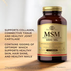 Solgar MSM 1000 mg - 120 Tablets, Pack of 2 - Supports Joints & Connective Tissue - Non-GMO, Vegan, Gluten Free, Dairy Free, Kosher - 240 Total Servings