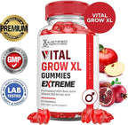 Justified Laboratories (2 Pack Vital Grow XL Extreme 2000MG Performance Gummies Advanced Formula Formulated with ACV Pomegranate Beet Juice Powder B12 Vegan Non GMO 120 Gummys