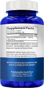 Quercetin 500mg Capsules | Vegan Friendly Quercetin Dihydrate High Potency Antioxidant Supplement for Skin Heart and Immune Support | Gluten-Free | Made in the USA in GMP Facilities (200 Servings)