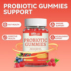 Probiotic Gummies 10 Billion CFU, Bacillus Coagulans for Digestive & Immune Support, Vegan, Non-GMO, Strawberry & Mixed Berry Flavor, 60 Count