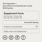 Momentous Creatine Monohydrate Powder - Creatine Powder - Supports Strength, Lean Muscle, & Recovery for Men & Women - NSF Certified for Sport - 5 g per Serving - 90 Servings