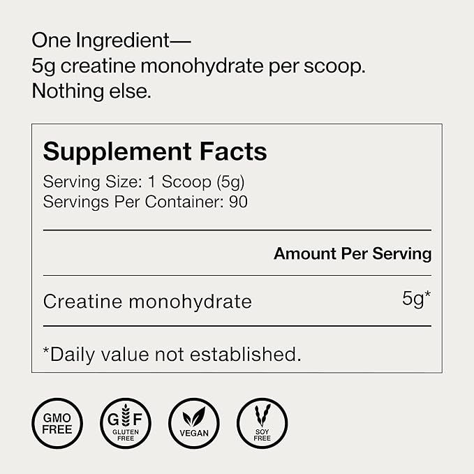 Momentous Creatine Monohydrate Powder - Creatine Powder - Supports Strength, Lean Muscle, & Recovery for Men & Women - NSF Certified for Sport - 5 g per Serving - 90 Servings