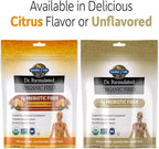 Garden of Life Dr. Formulated Organic Fiber Powder, Citrus Flavor, Prebiotic Superfood Fiber Supplement, Constipation Relief, Psyllium Free, 32 Servings