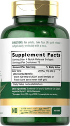 Carlyle Aloe Vera Softgel Capsules | 300 Count | Aloe Vera Gel Supplement | Non-GMO, Gluten Free