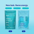 Neuro Energy & Focus Gum - 40mg Natural Caffeine Gum & Nootropic Energy Supplement with L-Theanine & B Vitamins - Sugar Free, Vegan - Wintergreen, 90ct