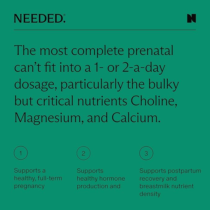 Needed. Multivitamin for Women with 23 Vitamins, Minerals and Antioxidants - Daily Womens Multivitamin - Vitamin B12, B6, D3, Choline, Calcium, Biotin, Magnesium, Folate and More, Citrus Scented