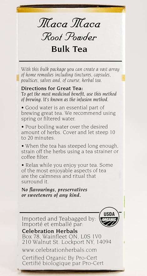 Celebration Herbals Organic Maca Maca Root Powder Tea Caffeine Free - 40 Grams (Loose Tea)