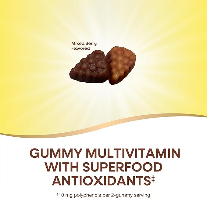 Nature's Way Alive! Women's Daily Gummy Multivitamins, 16 Vitamins & Minerals, Energy Metabolism*, Hair Skin & Nails*, Vegetarian, Mixed Berry Flavored, 150 Gummies (Packaging May Vary)