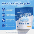 Selerb CalmTrio Magnesium Glycinate Powder Cortisol Drink Mix - No Sugar with L-Theanine, Ksm-66® Ashwagandha, Lemon Balm, Vitamin D3, B6, Supplements for Relax, Focus & Calm, Raspberry Lemon 20 Ct